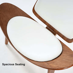Modern Faux Leather Lounge Chair With Walnut Legs