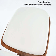 Modern Faux Leather Lounge Chair With Walnut Legs