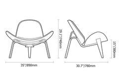 Modern Faux Leather Lounge Chair With Walnut Legs Dimensions