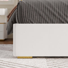 Modern Faux Leather Platform Bed With Storage Drawers