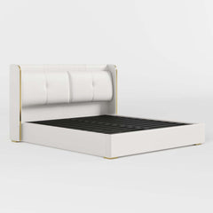 Modern Faux Leather Platform Bed With Storage Drawers