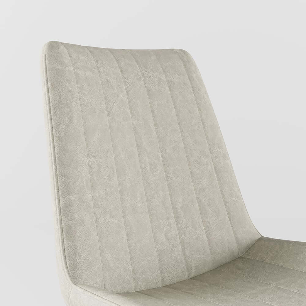 Modern Faux Leather Side Chair Set of 2 - White & Black