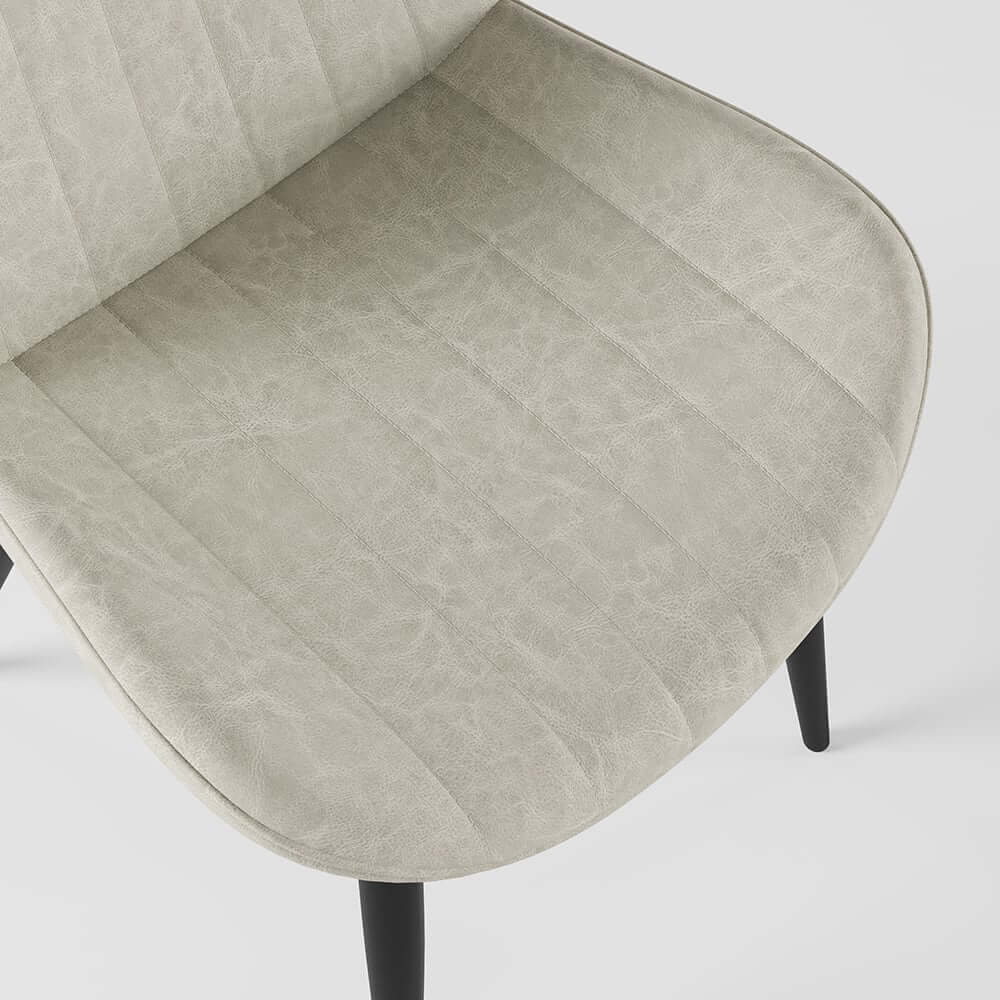 Modern Faux Leather Side Chair Set of 2 - White & Black