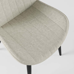 Modern Faux Leather Side Chair Set of 2 - White & Black