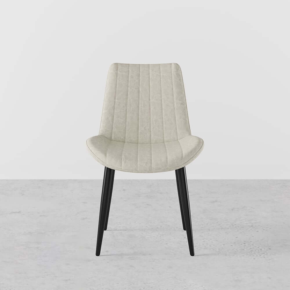 Modern Faux Leather Side Chair Set of 2 - White & Black