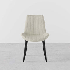 Modern Faux Leather Side Chair Set of 2 - White & Black