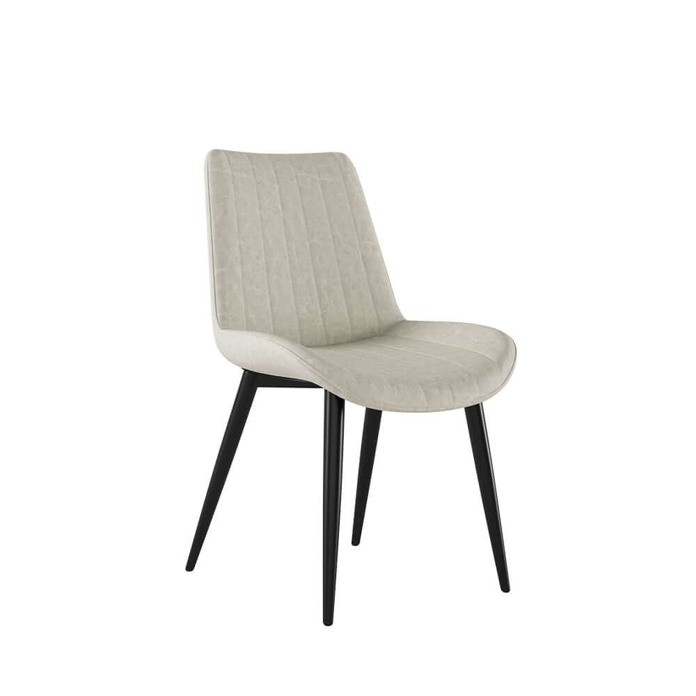 Modern Faux Leather Side Chair Set of 2 - White & Black