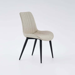 Modern Faux Leather Side Chair Set of 2 - White & Black