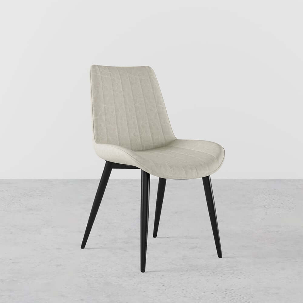 Modern Faux Leather Side Chair Set of 2 - White & Black