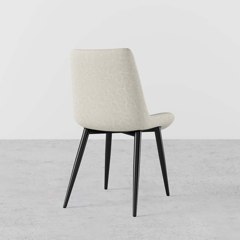 Modern Faux Leather Side Chair Set of 2 - White & Black