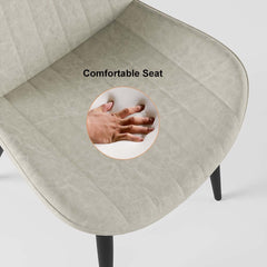 Modern Faux Leather Side Chair Set of 2 - White & Black