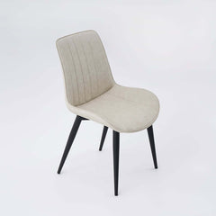 Modern Faux Leather Side Chair Set of 2 - White & Black