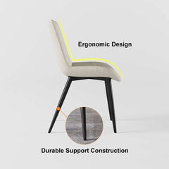 Modern Faux Leather Side Chair Set of 2 - White & Black