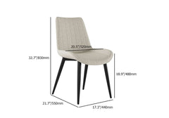 Modern Faux Leather Side Chair Set of 2 - White & Black Dimensions