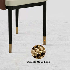 Modern Faux Leather Side Chairs With Gold Metal Legs, Set of 2