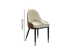 Modern Faux Leather Side Chairs With Gold Metal Legs, Set of 2 Dimensions