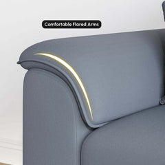 Modern Faux Leather Sofa Bed With Storage And Pillow Arms