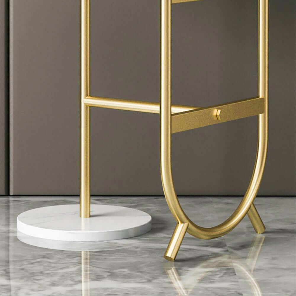 Modern Faux Marble and Gold Metal 3-Tier Plant Stand