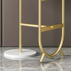 Modern Faux Marble and Gold Metal 3-Tier Plant Stand