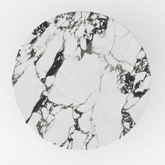 Modern Faux Marble Coffee Table With Double Pedestal Base