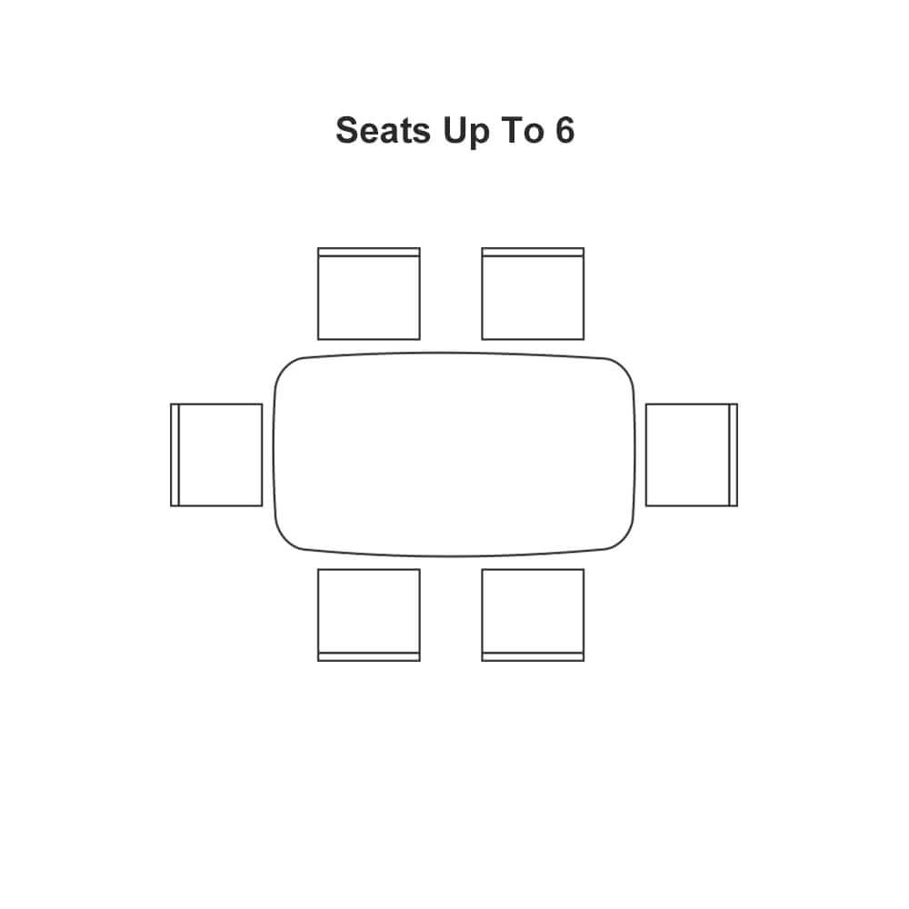 Modern Faux Marble Dining Table, Double Pedestal, 6 Seats