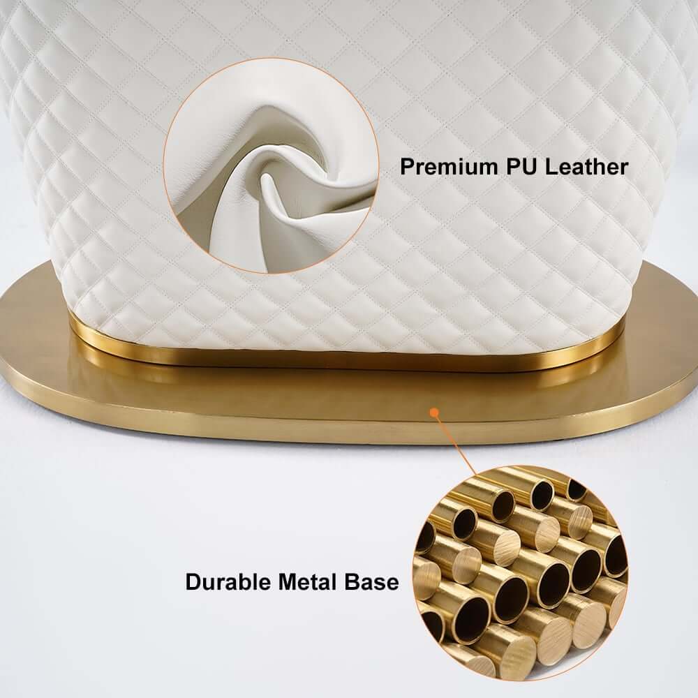 Modern Faux Marble Dining Table For 6 With Gold Base