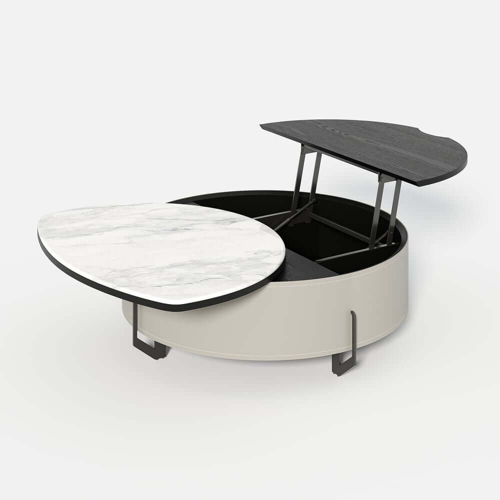 Modern Faux Marble Lift-Top Coffee Table With Storage