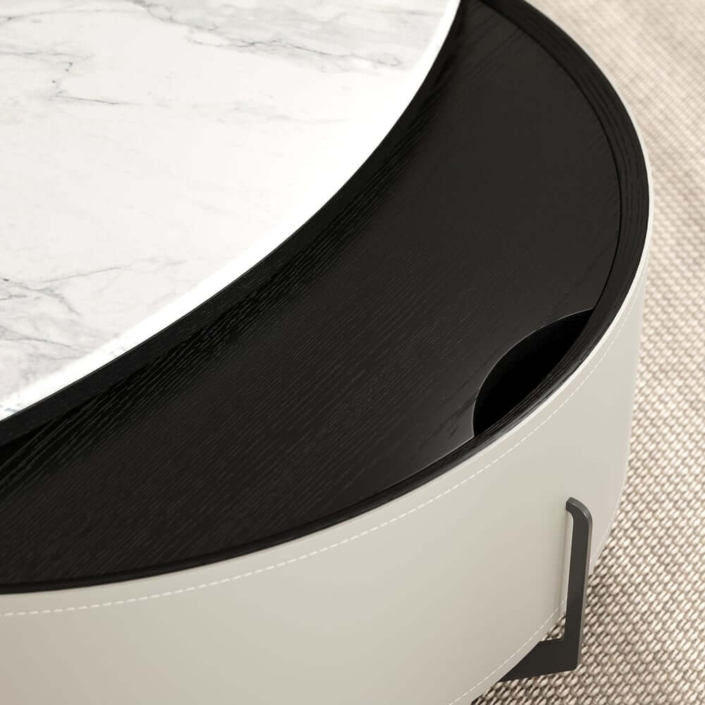 Modern Faux Marble Lift-Top Coffee Table With Storage