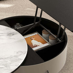 Modern Faux Marble Lift-Top Coffee Table With Storage