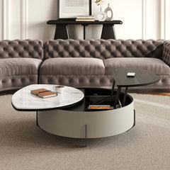 Modern Faux Marble Lift-Top Coffee Table With Storage