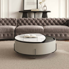Modern Faux Marble Lift-Top Coffee Table With Storage