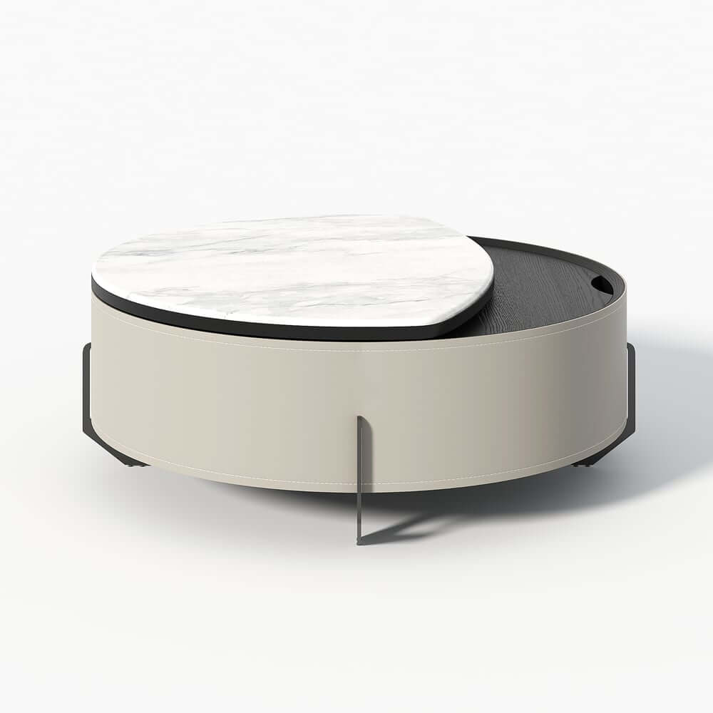 Modern Faux Marble Lift-Top Coffee Table With Storage