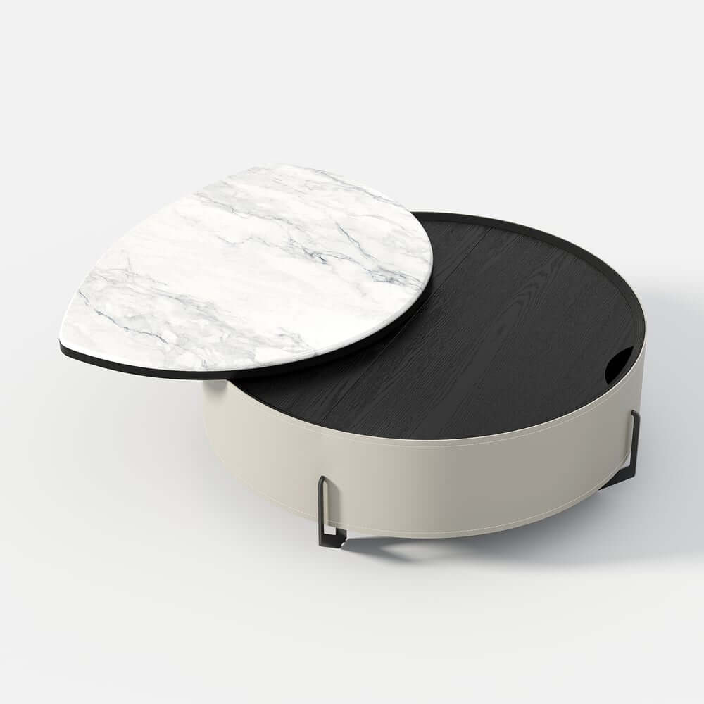 Modern Faux Marble Lift-Top Coffee Table With Storage