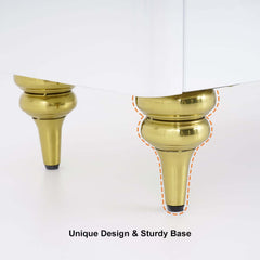 Modern Faux Marble TV Stand With Brass Handles