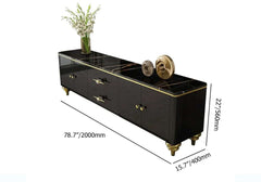 Modern Faux Marble TV Stand With Brass Handles Dimensions