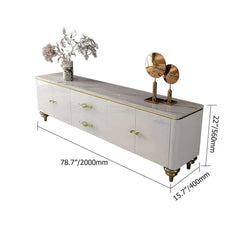 Modern Faux Marble TV Stand With Brass Handles Dimensions