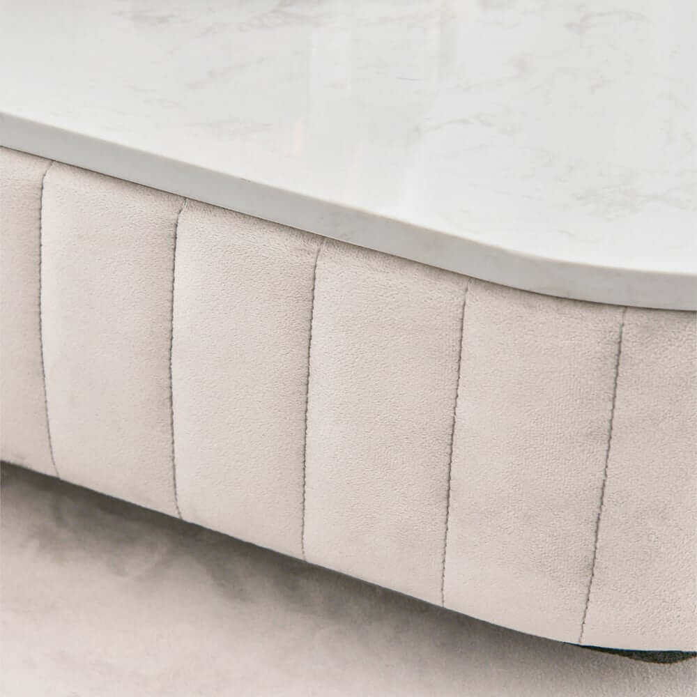 Modern Faux Marble Vanity Set With Stool - White & Gold