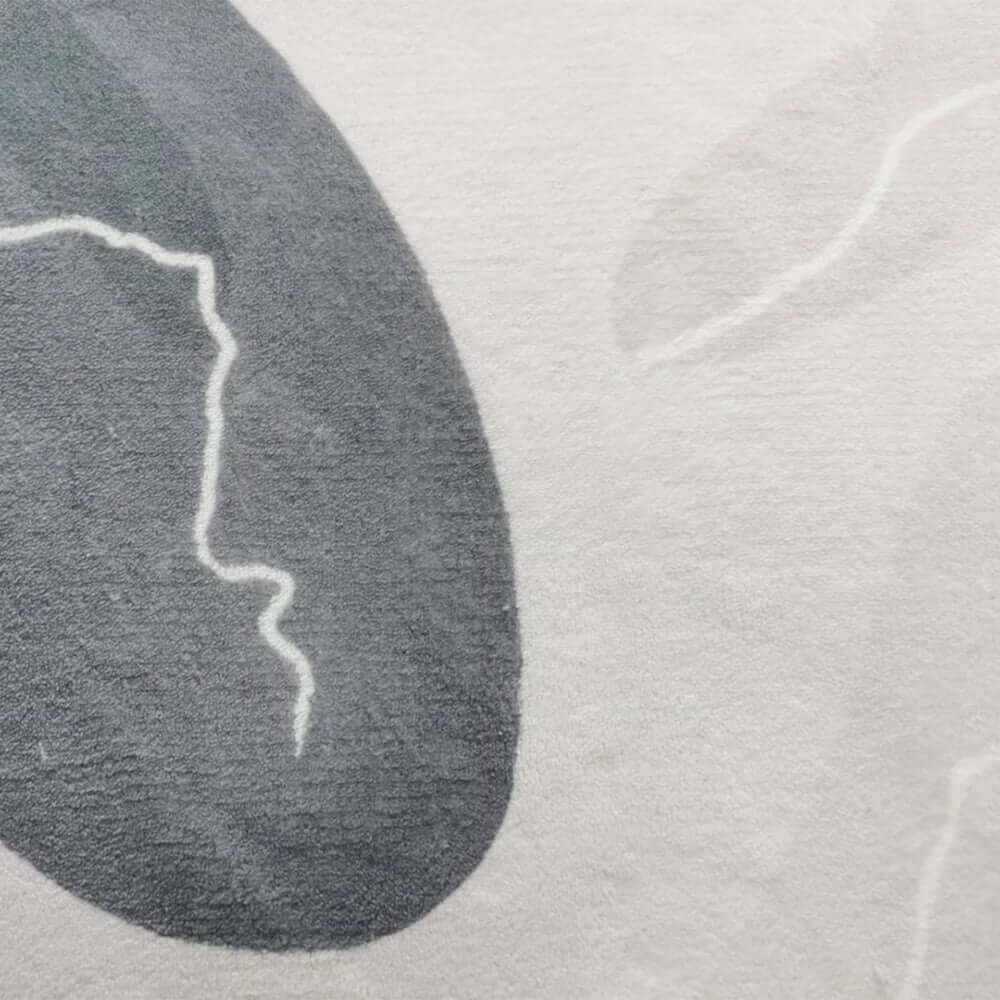 Modern Faux Wool Geometric Bath Rug Set in Multi-Color Abstract Design