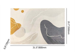 Modern Faux Wool Geometric Bath Rug Set in Multi-Color Abstract Design Dimensions