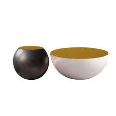 Modern Fiberglass Round Coffee Table Set, No Assembly