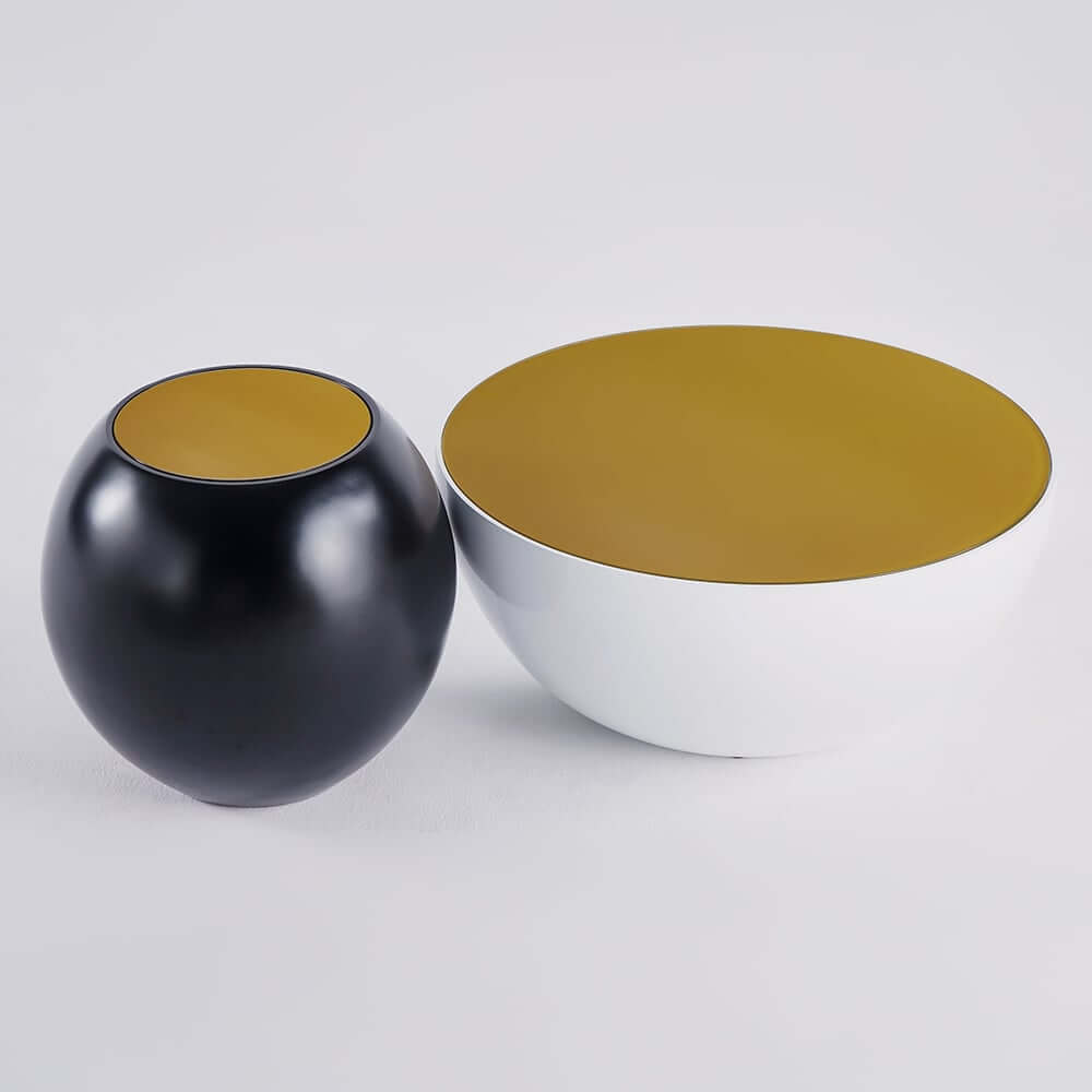 Modern Fiberglass Round Coffee Table Set, No Assembly
