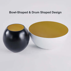 Modern Fiberglass Round Coffee Table Set, No Assembly