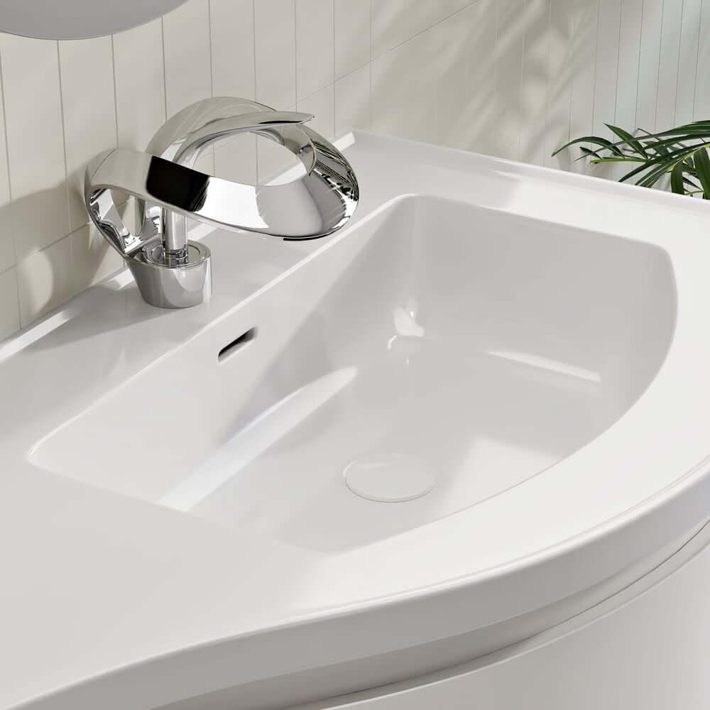 Modern Floating Bathroom Vanity with Integrated Stone Resin Sink