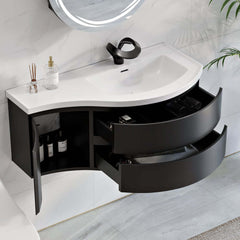 Modern Floating Bathroom Vanity with Integrated Stone Resin Sink