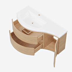 Modern Floating Bathroom Vanity with Integrated Stone Resin Sink