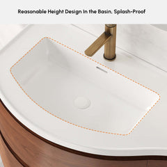 Modern Floating Bathroom Vanity with Integrated Stone Resin Sink