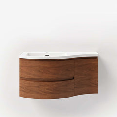 Modern Floating Bathroom Vanity with Integrated Stone Resin Sink