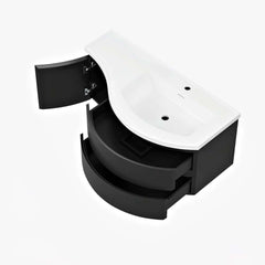 Modern Floating Bathroom Vanity with Integrated Stone Resin Sink
