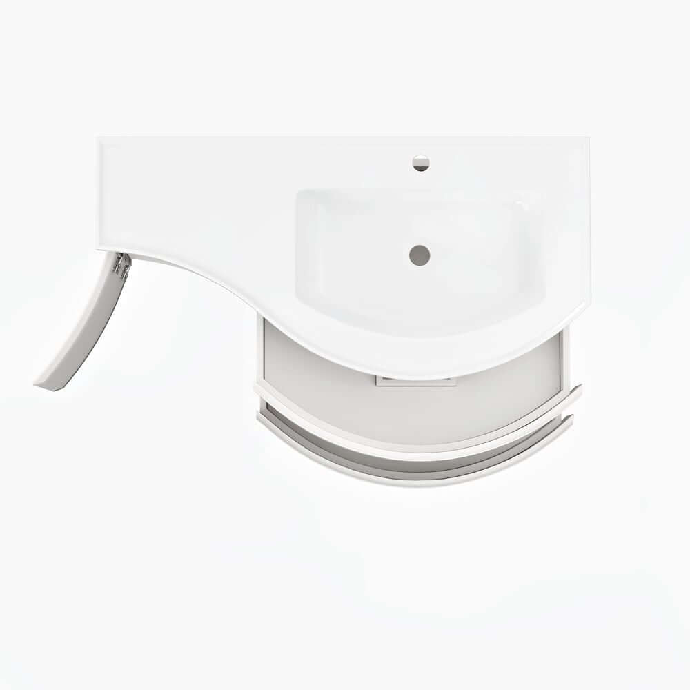 Modern Floating Bathroom Vanity with Integrated Stone Resin Sink