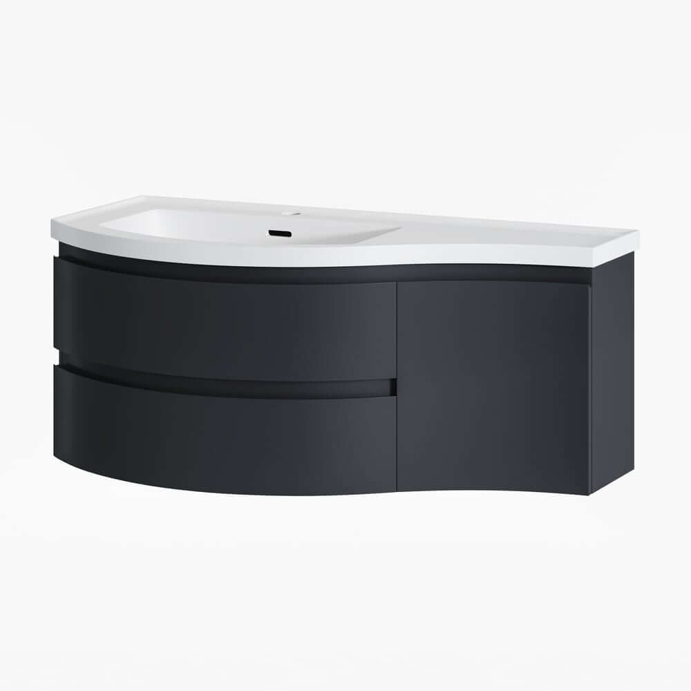 Modern Floating Bathroom Vanity with Integrated Stone Resin Sink